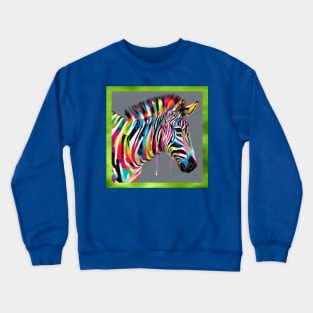 rainbow zebra Crewneck Sweatshirt